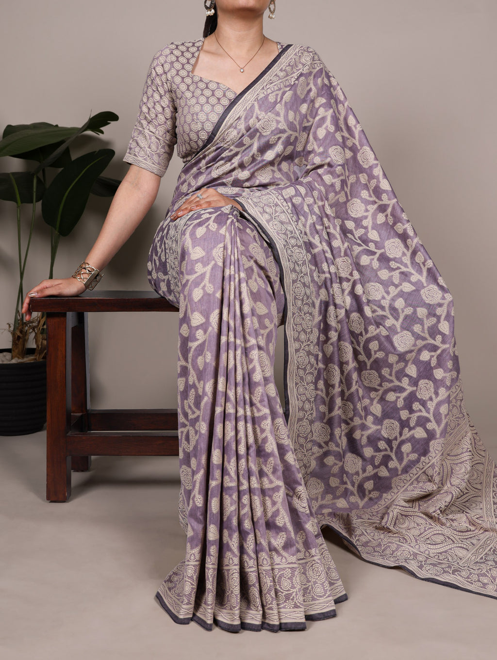 Flowing cotton silk texture with organic flower patterns makes this saree a perfect balance of tradition and ease 🪷