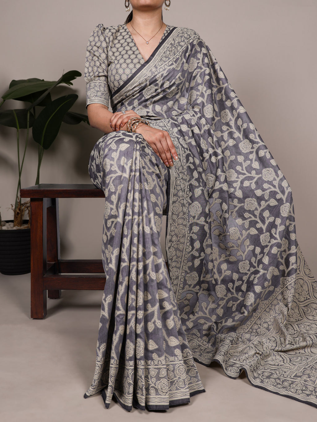 Flowing cotton silk texture with organic flower patterns makes this saree a perfect balance of tradition and ease 🪷