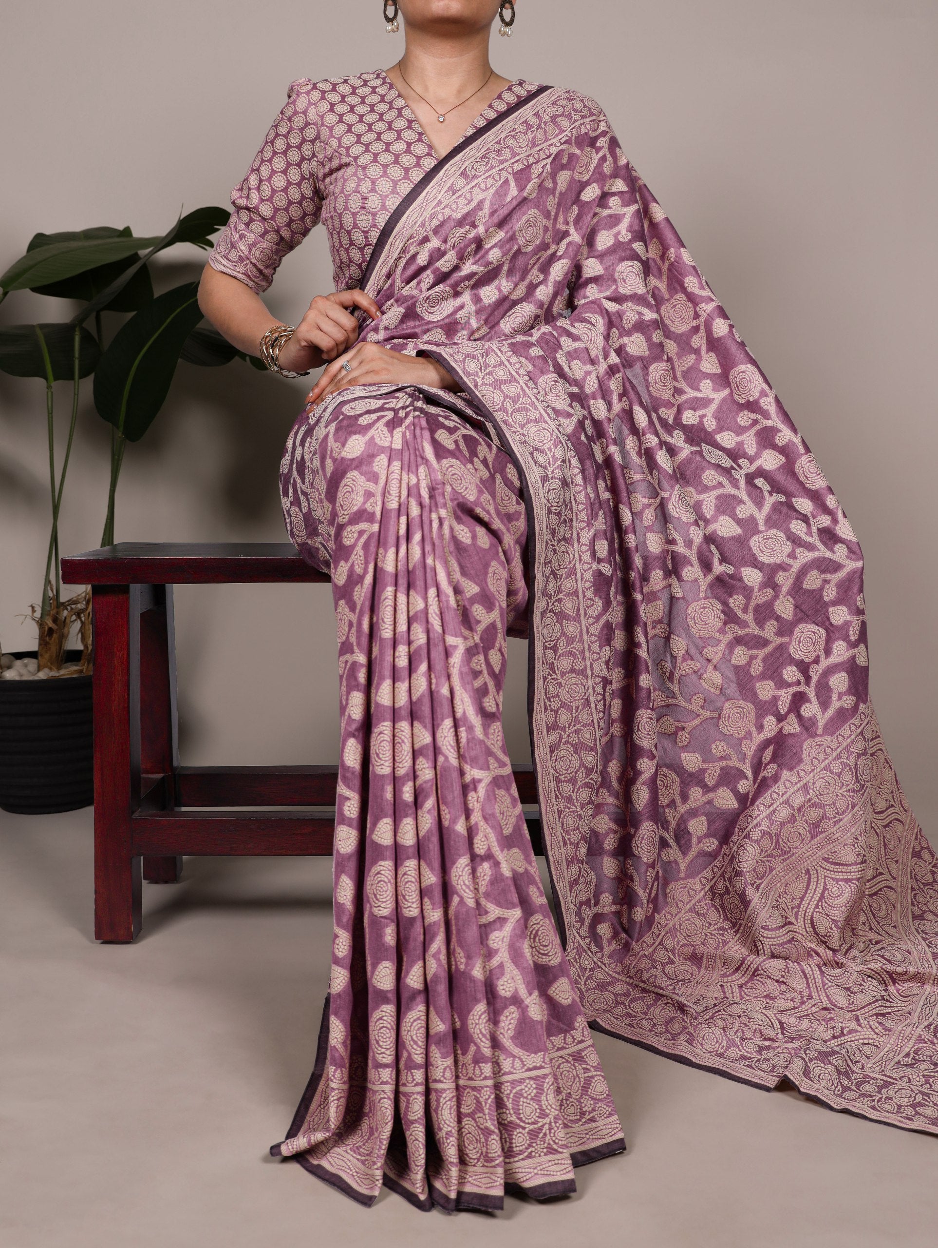 Flowing cotton silk texture with organic flower patterns makes this saree a perfect balance of tradition and ease 🪷