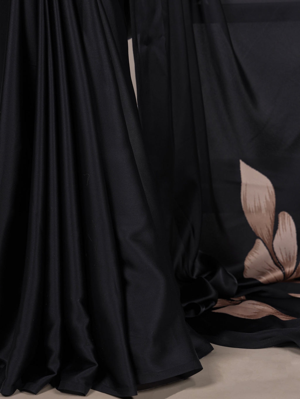 Floral Printed Satin Silk Saree with Unstitched Blouse