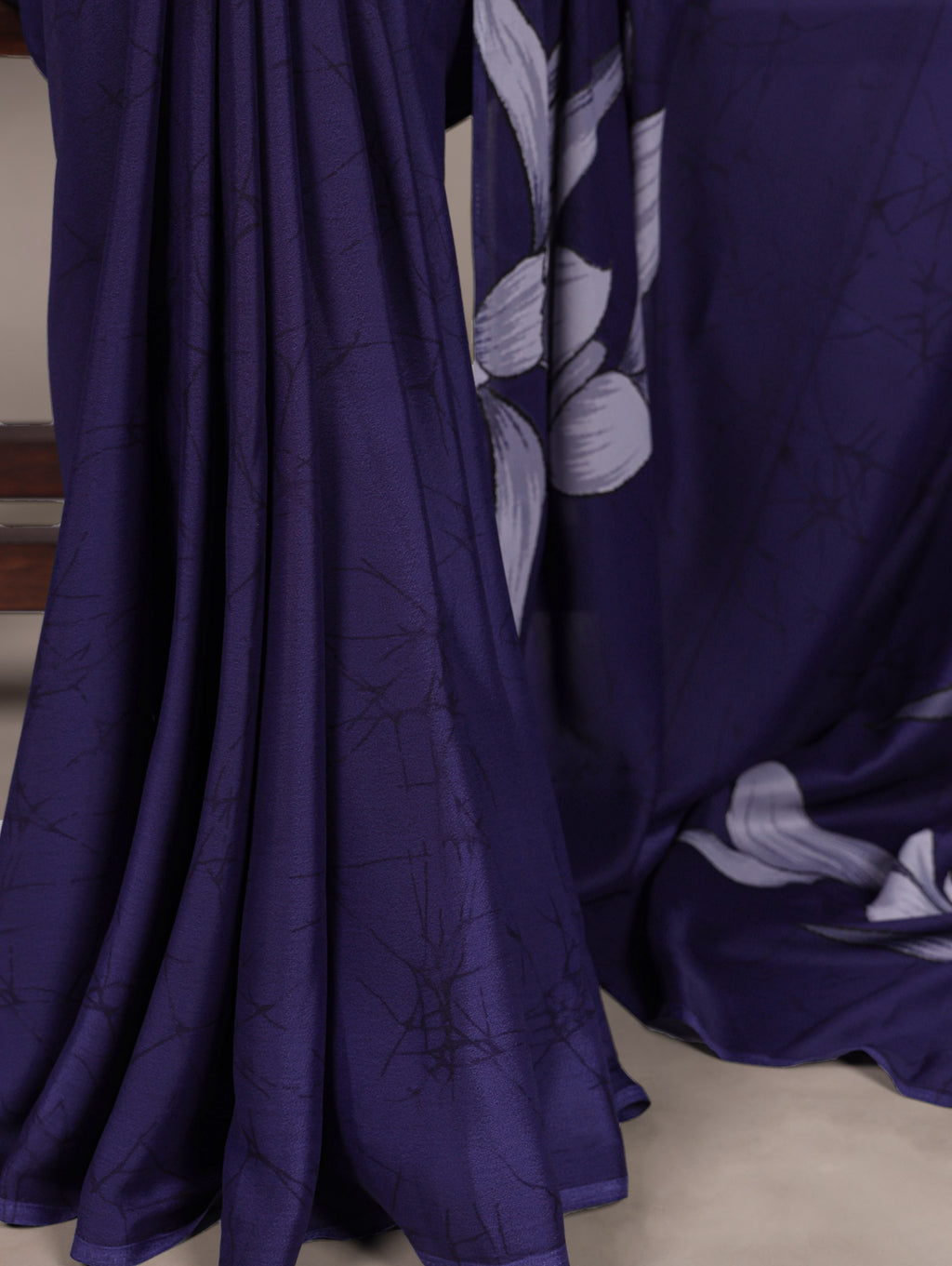 Floral Printed Satin Silk Saree with Unstitched Blouse