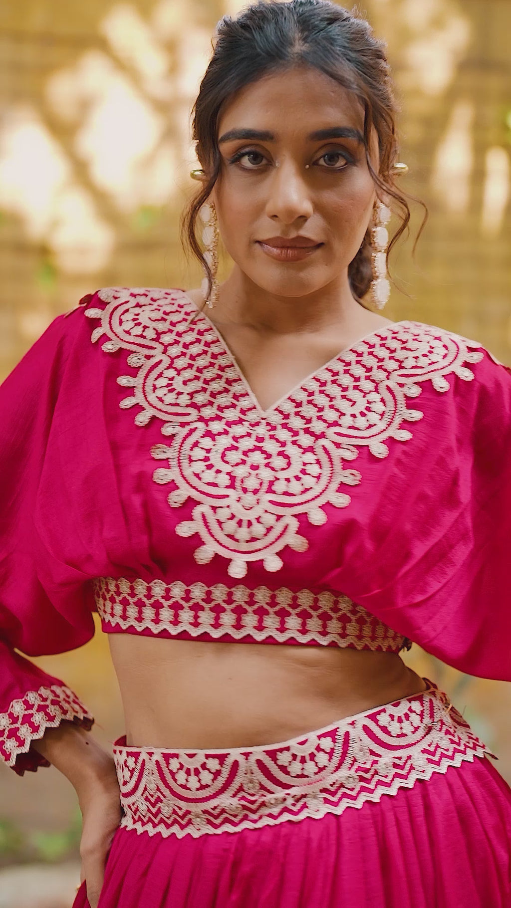 Stitched Vichitra Silk Lehenga Choli with Thread Embroidery Work for Women