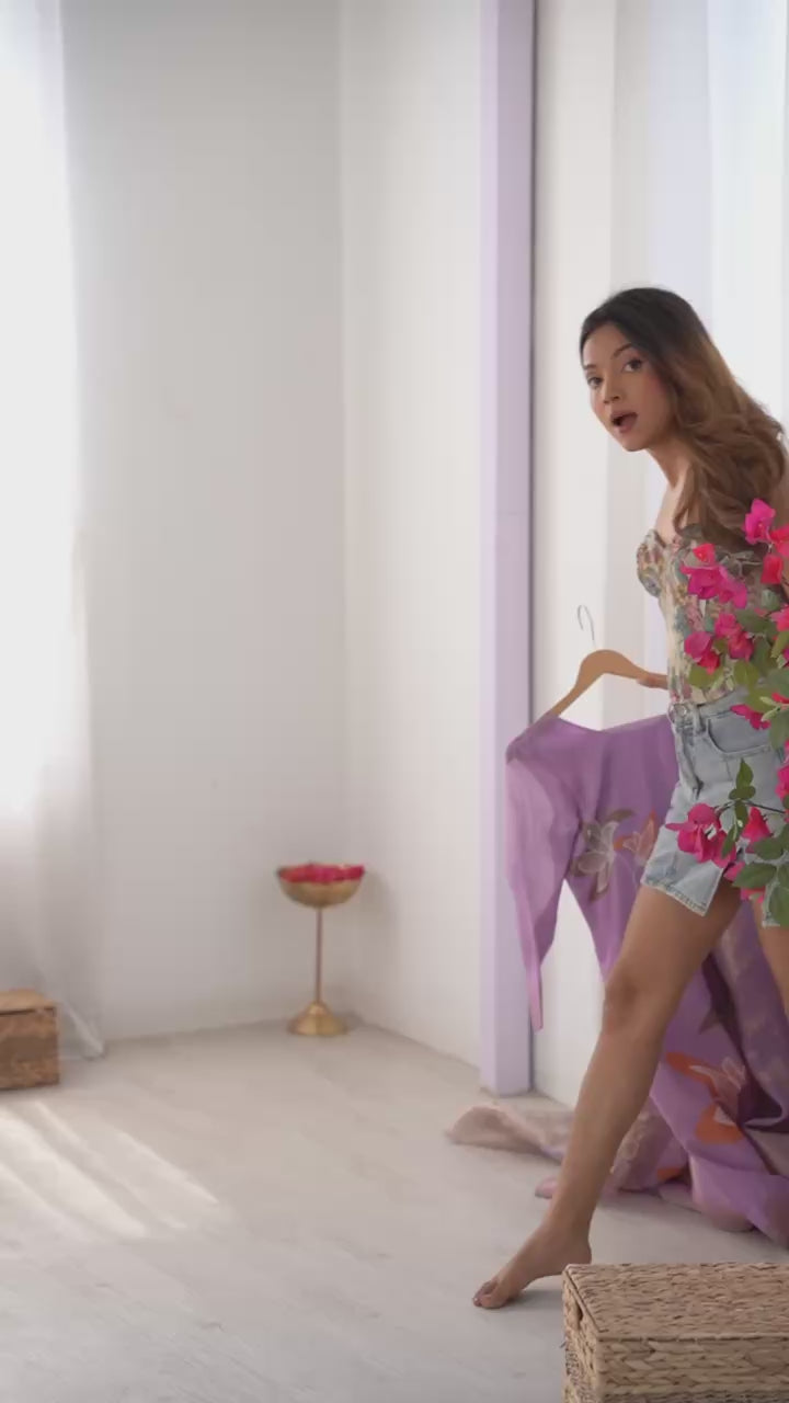 Chanderi Silk Kurta Pant Dupatta Set with Jacquard & Digital Print for Women